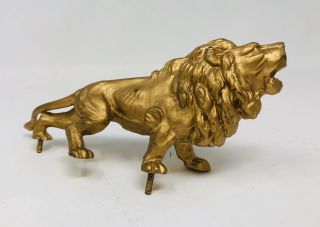 Rare Antique Vintage Figural Lion Clock Top Topper Mantle Made In Germany Statue