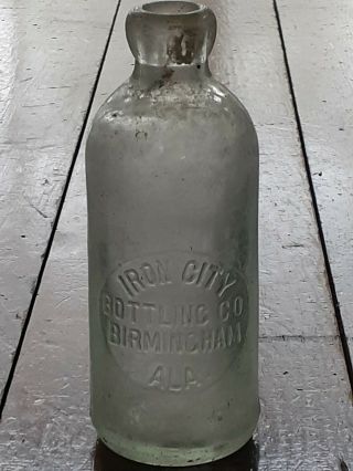 Rare Antique Iron City Bottling Co.  - Birmingham Alabama - Al - Blob - Hutch Bottle