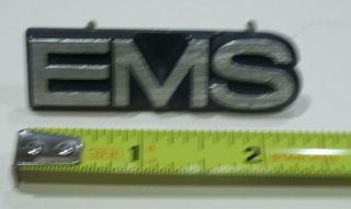 Rare Vintage Saab 99 EMS,  Post Mount Metal Trunk Badge Emblem Logo,  Black & Silver 2
