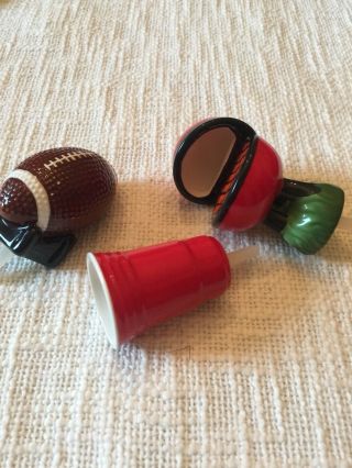 Rare Nora Fleming Football,  Grill,  Red Solo Cup Guc No Boxes