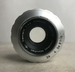 Steinheil Munchen Lens Cassarit 50mm F 2.  8 Rare L39 Mount