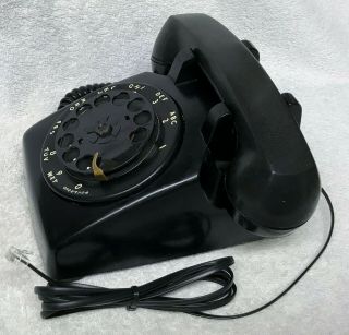 Rare Vintage 1950s WESTERN ELECTRIC 5302G 12 - 56 BLACK Rotary Dial Desktop Phone 2