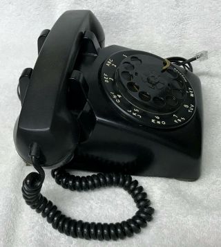 Rare Vintage 1950s WESTERN ELECTRIC 5302G 12 - 56 BLACK Rotary Dial Desktop Phone 3