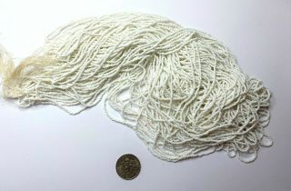 Antique Micro Seed Beads - 14/0 - 16/0 Chalk White Opaque - 4 Gram Hanks - Great Color
