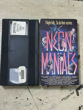 NEON MANIACS VHS RARE HORROR LIGHTNING VIDEO GORE STREET TRASH SLIME CITY HTF 3