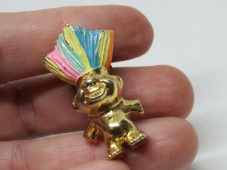 Vintage Rainbow Troll Metal Brooch Pin