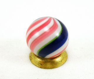 MARBLES VINTAGE ANTIQUE PEPPERMINT SWIRL RARE GREEN LINE 19/32 