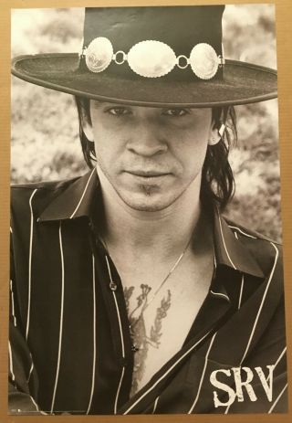 Stevie Ray Vaughan Rare 1999 Promo Poster For Srv Cd 24x36 Never Displayed Usa