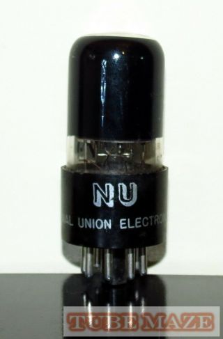 Rare National Union 6sn7/ecc32 Black Glass Tube - Test Nos