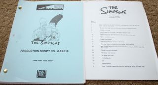 The Simpsons Rare Tv Series Show Script Episode Home Away From Homer