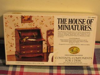 The House Of Miniatures Chippendale Desk,  Doll House 40017 Open Box Item