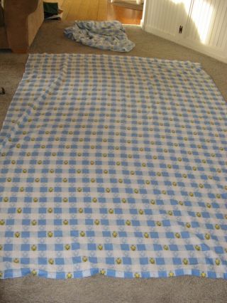 Tweety Bird Twin Size Bed Sheet Fitted & Flat Fabric Vintage 1998 Checkerboard 2