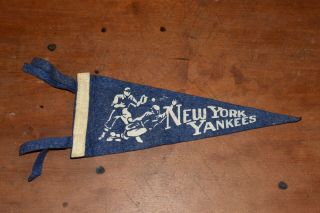 Extremely Rare 1950 ' s YORK YANKEES 8 1/2 Inch Pennant - Unique Graphics 2