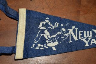 Extremely Rare 1950 ' s YORK YANKEES 8 1/2 Inch Pennant - Unique Graphics 3