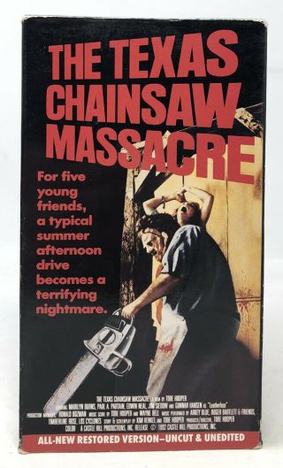 The Texas Chainsaw Massacre VHS MPI Horror Cult Rare Uncut Unedited Rare Tape 3