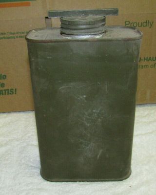 Vintage 1951 Us Army Korean War Fuel Container Tin Can Empty Quart Size Rare M38