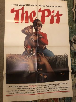 The Pit 1981 Poster One Sheet Theatrical Rare Horror Slasher Video Store Gore