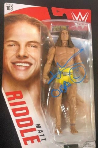 Wwe Matt Riddle Signed Wrestling Figure  (first Time In The Line)