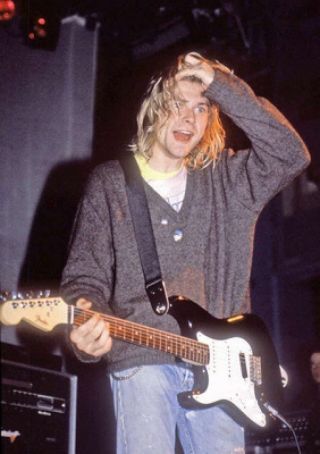 Kurt Cobain Guitar Nirvana Rare Live In Concert Poster 24x36