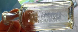 Watkins Face Cream Jr Watkins Co Minn 5 1/2 " Antique Glass Pharmacy Bottle Vtg