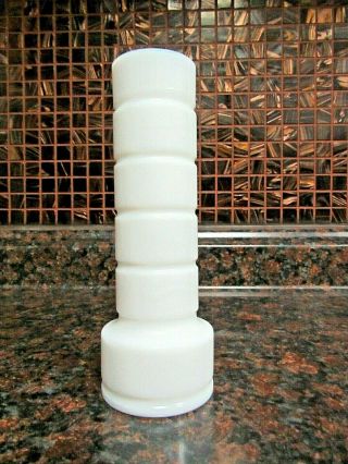 Vintage 6 1/8 " Tall White Milk Ribbed Glass Bud Vase