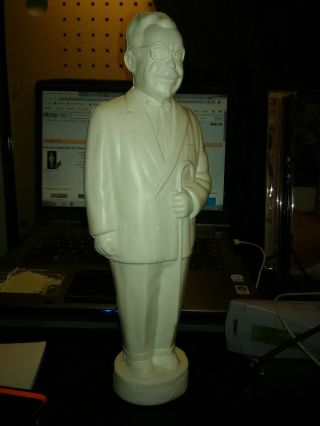 Colonel Col Sanders Kfc 12.  5 " Plastic Coin Bank All White Canadian Made.  Rare.