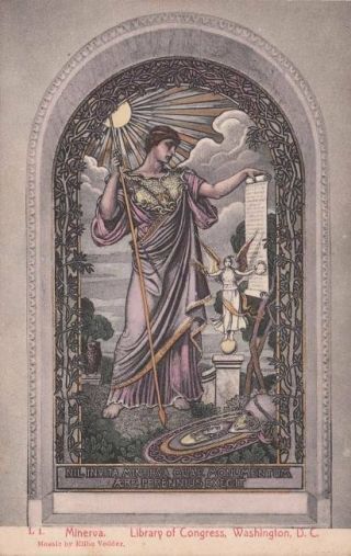 Antique Art Postcard C1905 - 07 Mosaic Minerva By Vedder Library Of Congress 14659