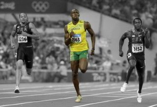 034 Usain Bolt - 100 M Running Jamaica Game Champion Olympic 20 " X14 " Poster
