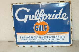 Gulf Gulfpride Oil Vintage Style Porcelain Signs Gas Pump Man Cave Station