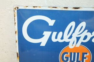 Gulf Gulfpride Oil Vintage Style Porcelain Signs Gas Pump Man Cave Station 3