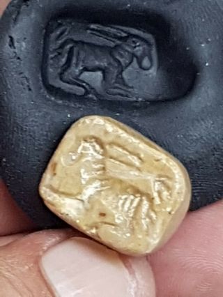 Rare Ancient Roman Stamp Seal Pendant 300 Bc 9,  4 Gr 20 Mm