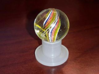 Antique Vintage German Divided Ribbon Core Swirl Handmade Marble.  Size.  64 "