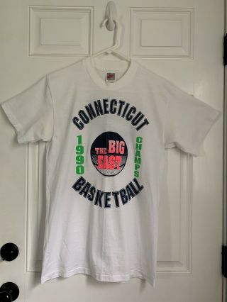 Uconn Huskies Rare 1990 Champs Nike T Shirt Mens Size L (41 - 43) The Big East