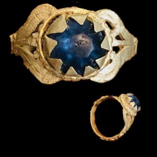 Stunning Top Quality Post Medieval Ring With Blue Stone (7)