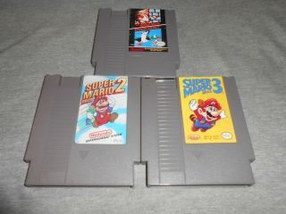 Nintendo Game - Nes - Mario 1 2 3 - Trilogy All 3 - Perfectly - Rare