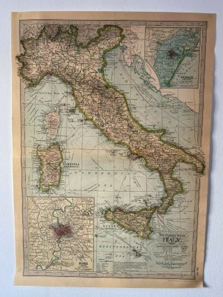 Large Antique Style Map Of Italy 70 Cm X 50 Cm Printed On Fine Cavallini Paper