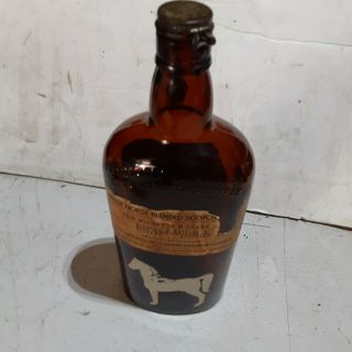 《Antique Scotch Wiskey Bottle》 The White Horse Cellar▪amber glass▪vintage label 3