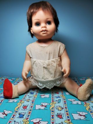 Vintage Mattel 18 Inch Chatty Cathy Baby Brunette Doll Repair/parts Mute 1962