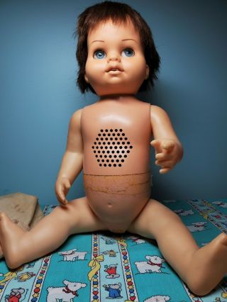 Vintage Mattel 18 inch Chatty Cathy Baby Brunette Doll Repair/parts Mute 1962 2