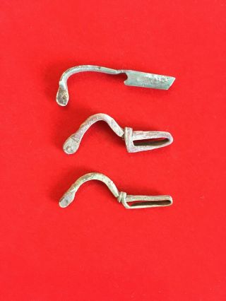 Set Of Three Roman Fibula Brooches,  Metal Detecting Finds,  Historical Jewellery