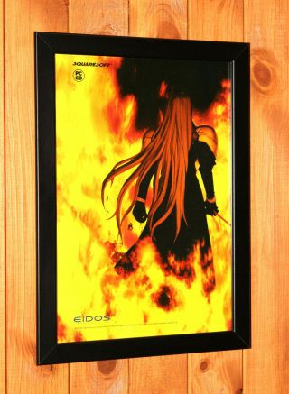 1998 Final Fantasy Vii 7 Sephiroth Ps1 Vintage Rare Promo Poster / Ad Art Framed