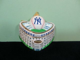 Christopher Radko York Yankee Mlb Baseball Stadium Christmas Ornament Rare