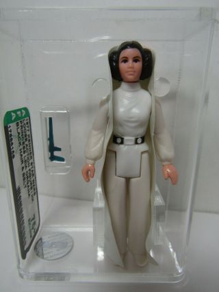 Vintage Loose 1977 Star Wars: Anh Princess Leia Organa Black Hair & Belt Afa 75,