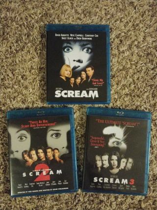 Scream / Scream 2 / Scream 3 Blu Ray Rare Oop Wes Craven Neve Campbell Oop