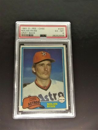 Ext Rare Psa 1981 Opc Nolan Ryan Gray Back 240 Baseball Card Old Mets Angels