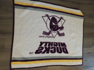 Mighty Ducks Vintage Blanket Hockey USA Acrylic Polyester 47 