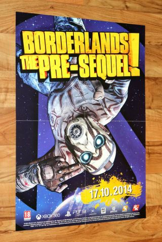 Borderlands The Pre - Sequel Rare Promo Poster 59x42cm Xbox 360 One Ps 3 Ps 2 Ps4