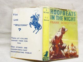 Antique Book Western 1946 Hoofbeats In The Night Frank Robertson Hardback Jacket