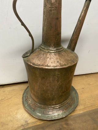 Vintage French Solid Copper Oil Water Jug Pitcher 2