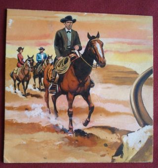 Rare Vintage Portugal Western Book Cover Watercolour Painting